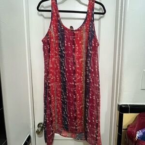 Jessica Simpson Red and Blue Patterned Sun Dress